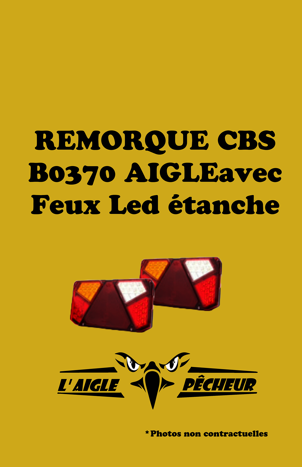 feux de remorque étanches à LED multifonctions avec éclaireur de plaque ,  cbs ,rocca , Sunway , Kimple , aigle pecheur